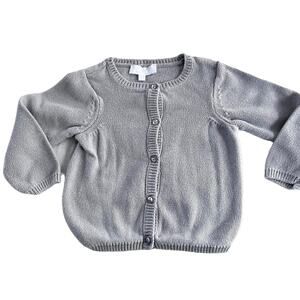 C de C girls light gray cotton cardigan sweater 12 months